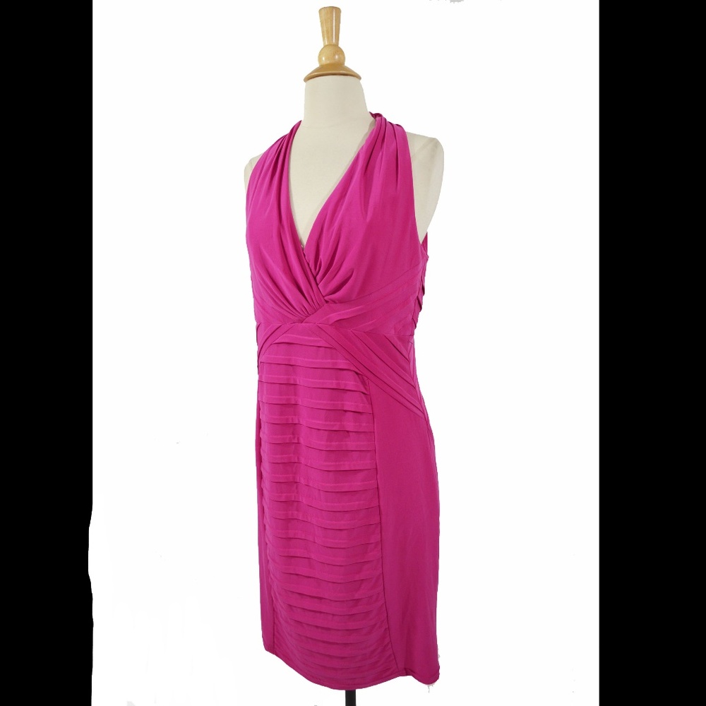 ADRIANNA PAPELL Pintuck Bodycon Sheath Dress 10 M